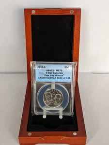 2013-D 5-Star Generals Commemorative Half ANACS MS70 W/Display Box #737 - Picture 1 of 4