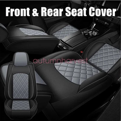 Fundas de asiento de coche para Honda Civic 5 asientos protector de cojín delantero trasero negro + gris Foto 1 de 4