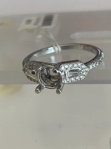 anillo semi montaje oro blanco ajustes 14k - Imagen 1 de 6