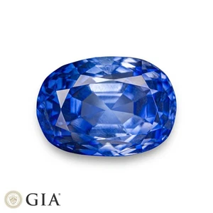 GIA & GRS Certified CEYLONESE Blue Sapphire 3.09 Ct. Natural Untreated EYE-CLEAN - Picture 1 of 8