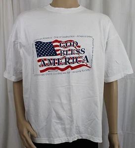 Camiseta blanca para hombre God Bless America con temática del 11 de septiembre XL - Imagen 1 de 10