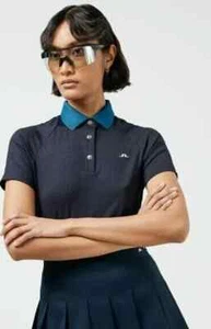 J Lindeberg Women's Shpresa Golf Polo Navy GWJT05551 6855 Navy Small  NEW - Picture 1 of 10