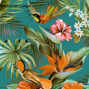 ** MUSTER Rasch Vasari Paradiesvögel türkis Multi Tapete (53x53) - Bild 1 von 1
