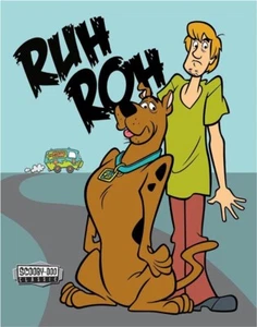 Letrero de hojalata Scooby Doo - Ruh Roh - 12-1/2" W x 16" H, hecho en EE. UU. #DE-2092 - Imagen 1 de 1