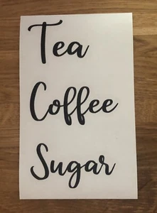 Set Of Tea, Coffee And Sugar Vinyl Decal Stickers Labels For Pots, Jar Canisters - Picture 1 of 3
