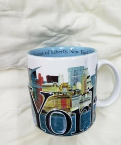 Statue Liberty New York Museum Store Texture 3D Raised Art Coffee Mug Aqua Blue  - Picture 1 of 7