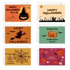 6pcs/set Halloween Greeting Cards with Envelopes Stickers Happy Halloween Design