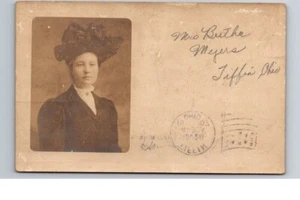 Tiffin Ohio Mrs. Bertha Myers a Miss Bertha Meyer, postal RPPC de 1907 - Imagen 1 de 2