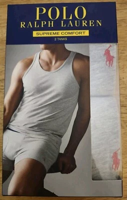 Polo Ralph Lauren Supreme Comfort 2 Camisetas sin mangas Tanques Talla M Gris Foto 1 de 2