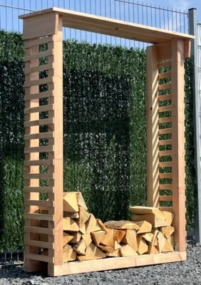 DER HOLZWURM Kaminholzregal Douglasie MADE IN GERMANY Kaminholzständer Holzregal wie Lärche