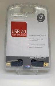 CyberPower Systems USB 2.0 peripheral cable A male B male connector Gold Plated - Picture 1 of 3