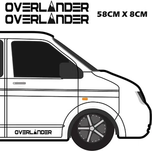 2X OVERLANDER CAMPER CAMPER CARAVAN / ADESIVI / DECALCOMANIA / GRAFICA - Foto 1 di 10