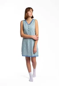Camicia da notte senza maniche donna 100% cotone leggero NOI DI NOTTE LA2996/311 - Foto 1 di 11