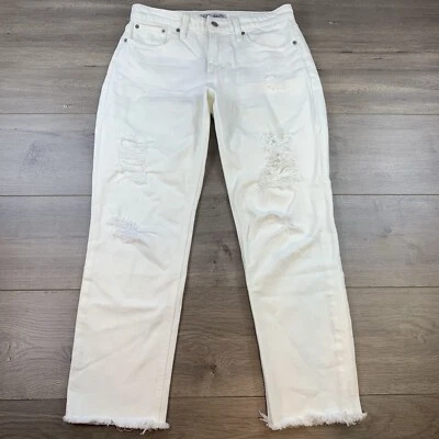 Pantalones de mezclilla Lucky Brand Sienna ajustados para mujer 4/27 blancos desgastados Foto 1 de 4