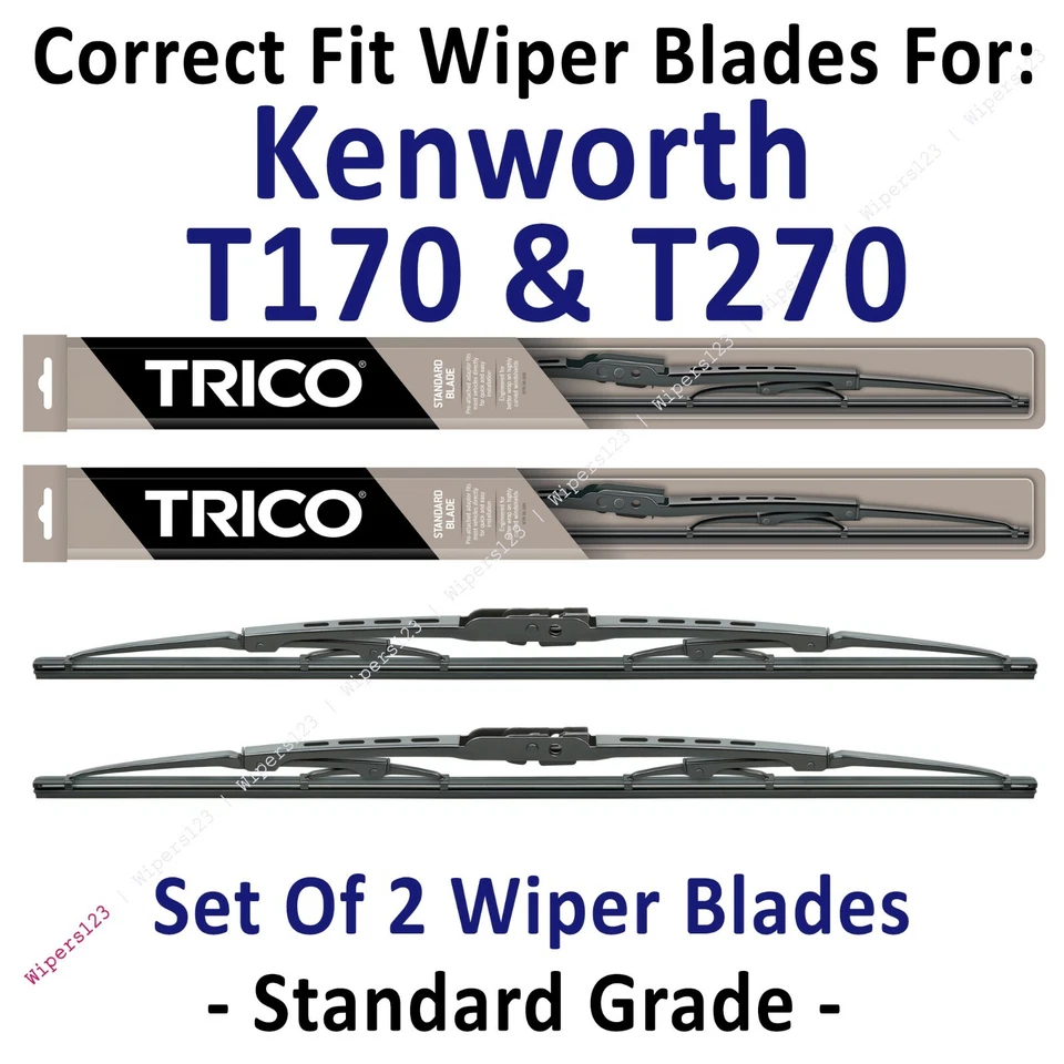Paquete de 2 escobillas limpiaparabrisas estándar - aptas para 2008+ Kenworth T170 T270 - 30180x2 Foto 1 de 1
