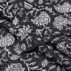 5 Yard Hand Block Print Handmade Cotton Indian Natural Sanganeri Print Fabric. - Picture 1 of 7