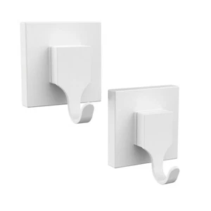 Fusion-Loc 13kg White Suction Bathroom Hook No Drilling Or Tools Requir - 2 Pack - Picture 1 of 1