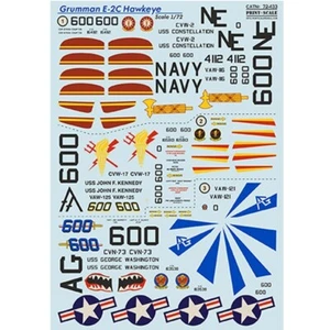 Grumman E-2C Hawkeye Parte 2 Calcomanías 1:72 PS 72-433 para Avión Kit Modelo Plástico - Imagen 1 de 5