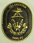 PLAQUE INSIGNE EN LAITON MASSIF US MARINE USS DECATUR DDG-73 NAVIRES CREST