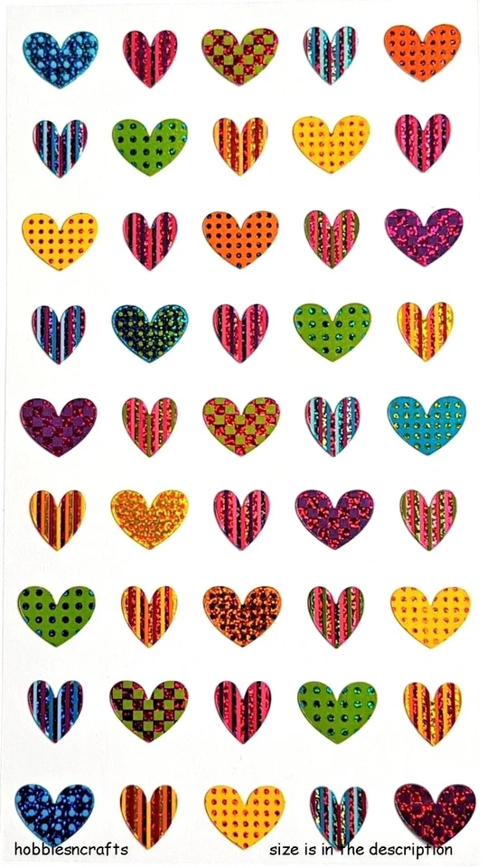 Bunte Herz Wiederholungen Sticko Aufkleber - Bunte Herzformen - Bild 1 von 1