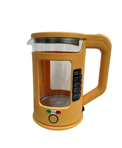 Vintage Electric 1.7L Glass Kettle Boil Dry With Keep Warm Function - Yellow - Picture 1 of 3