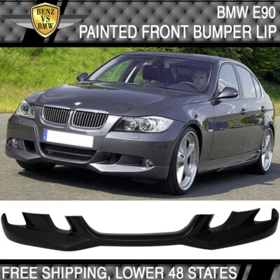 Fits 06-08 BMW E90 3-Series AC Front Bumper Lip Spoiler Black Painted #475 - Изображение 1 из 4