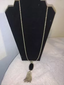 Kendra Scott Rayne Halskette mit schwarzem Quaste-Anhänger goldfarben - Bild 1 von 18