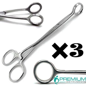 3 Stück Chirurgische Collins Zungengreifzange 6,5 Zoll Backen breit 20 mm Werkzeuge - Bild 1 von 5