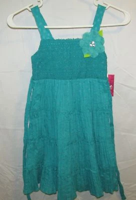 NOVO VESTIDO AZUL-PETRÓLEO BLOOME KIDS MENINAS TAMANHO 7 - Imagem 1 de 3