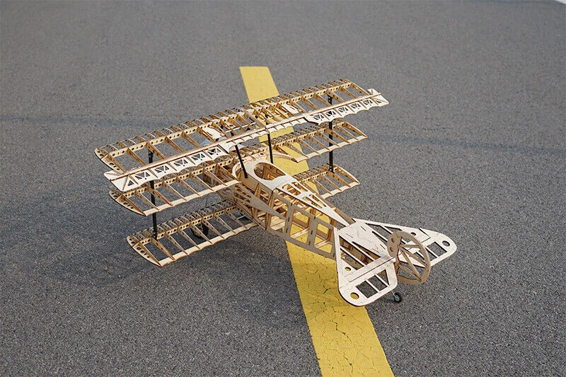 New DIY Fokker Dr.I Red Baron Wood Plane Airplane Kit Model Toy Wingspan 102cm - Image 1 of 4