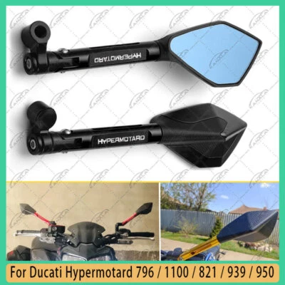 Rear View Mirrors Blue Anti-glare / For Ducati Hypermotard 796 1100 821 939 950 Foto 1 de 4