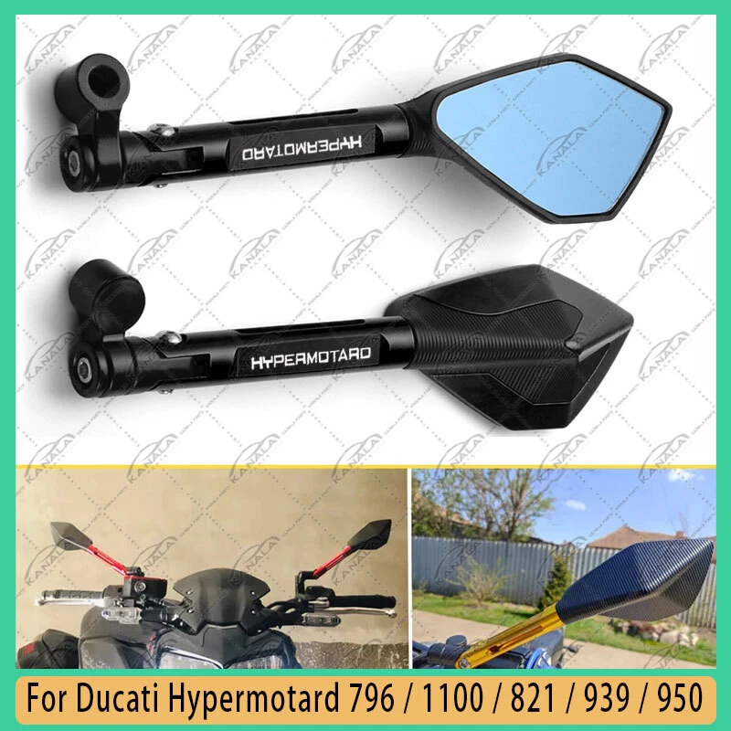 Rear View Mirrors Blue Anti-glare / For Ducati Hypermotard 796 1100 821 939 950 - Image 1 of 4