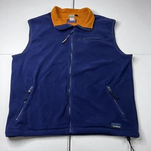 L.L. Bean Fleece Full Zip Weste Blau Orange Herren Größe XL - Bild 1 von 6
