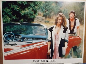 Lobby Card 1983 BREATHLESS Richard Gere Valerie Kaprisky red convertible 