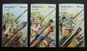 *FREE SHIP Malaysia Blowpipe 2018 Hunting Lifestyle Aboriginal Weapon (stamp MNH - Picture 1 of 5