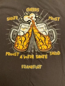 Frankfurt Germany Á Vour Santé Salute Cheers Prost Salud schwarzes T-Shirt Größe XL - Bild 1 von 5