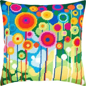 Hágalo usted mismo Kit de almohada de punta de aguja/tapiz "dientes de león" 16x16 pulgadas / 40x40 cm - Imagen 1 de 6