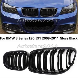 Gloss Black Front Kidney Grille For BMW 3 Series E90 E91 325i 328i LCI 2009-11 - Imagen 1 de 5