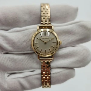 Movado 14k Solid Gold Case Mechanical Movement Ladies Vintage Swiss Made Watch - Picture 1 of 15