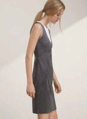 Aritzia Wilfred Free women size 8 Jones Faux Vegan Suede V-Neck Sleeveless Dress - Image 1 of 4