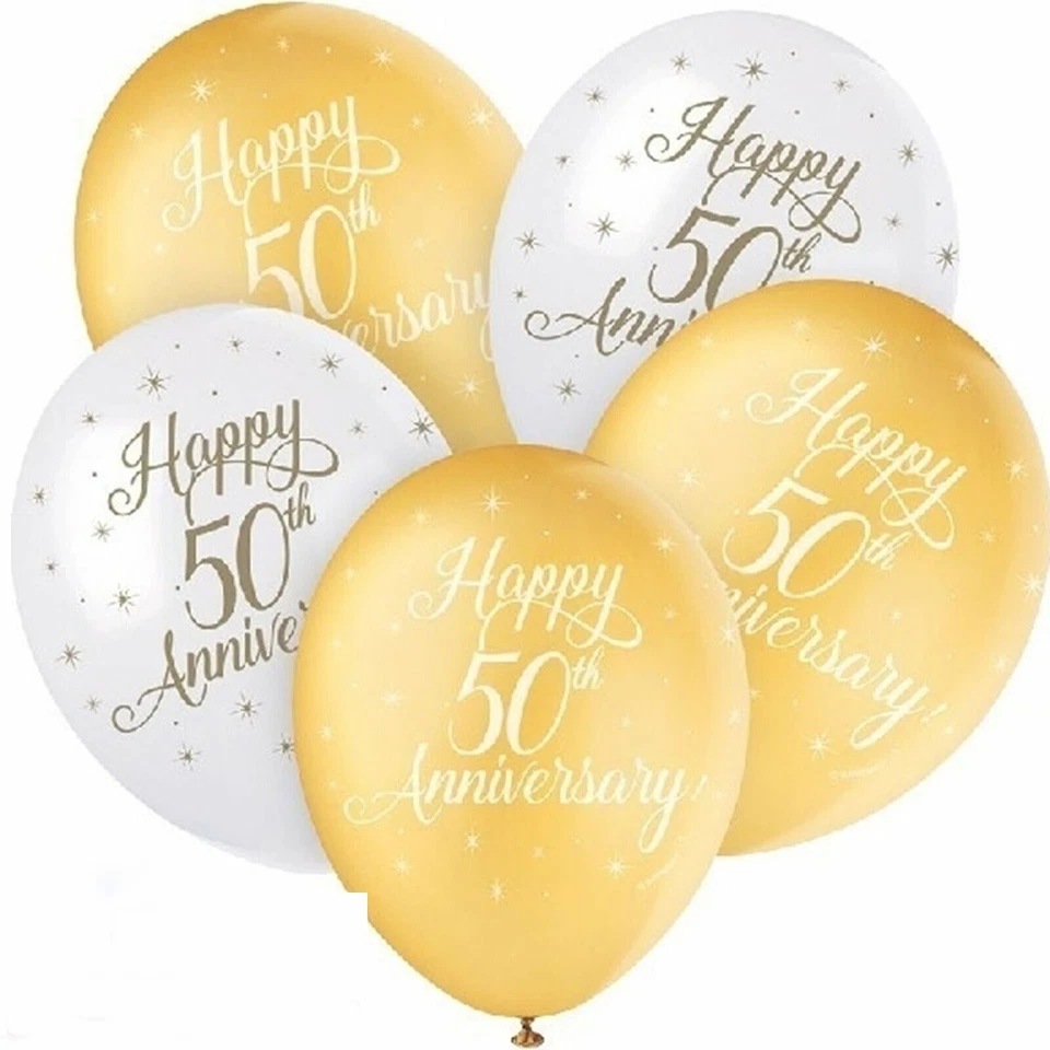 50th Anniversary Party Balloons Decoration Golden Wedding Anniversary 50 Years 5
