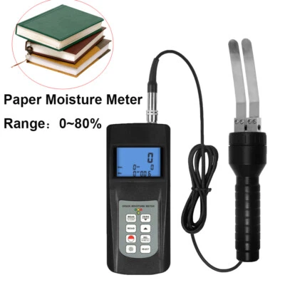 Paper Moisture Meter Gauge Contact Type Instrument 0~80% Data Memory - Image 1 of 4