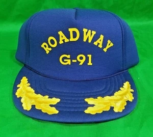 Vtg Roadway Trucking Hat G-91 Scrambled eggs Gold Leaf Trucker Cap - Picture 1 of 6