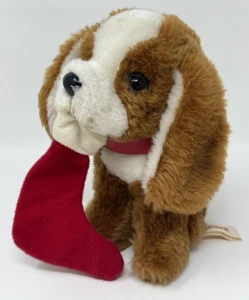 Russ Bernard Puppy Dog Stocking Sock Christmas Plush Stuffed Animal Soft Toy 6” - Picture 1 of 11