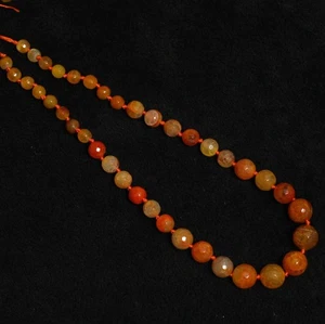 8-15mm Natural Faceted Graduation Round Agates Gemstone Beads - Picture 1 of 24