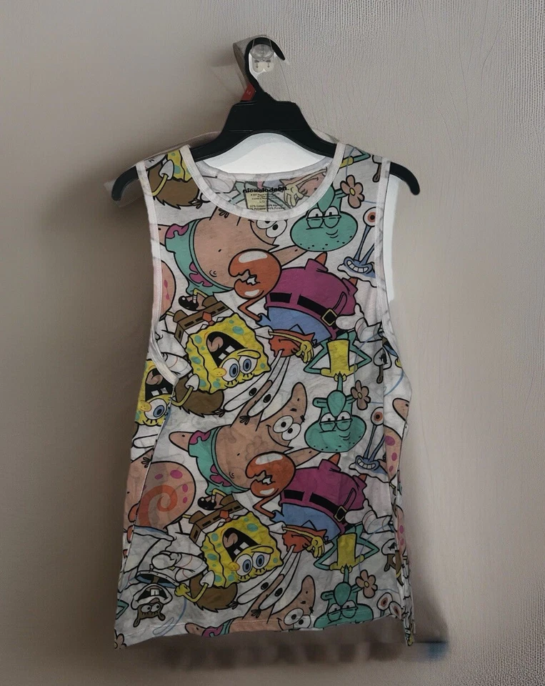 Spongebob Squarepants Collage Junior's Tank Top Nickelodeon