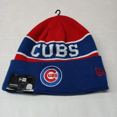 MLB Chicago Cubs Rojo Azul Reversible Gorro Invierno Sombrero Nueva Era Nuevo con Etiquetas Foto 1 de 4