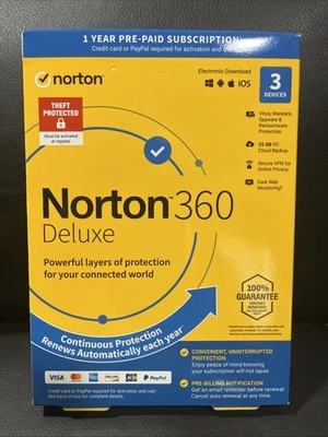 Norton 360 Deluxe, 2024 Ready, Antivirus software for 3 Devices with Auto Renewa - Image 1 of 2
