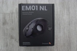 EM01 NL Ergonomic Wireless Trackball Mouse ProtoArc Grey Trackball NEW Open! - Picture 1 of 2