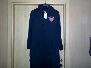 Super Long-Damen Sweatkleid/Longshirt 42/44 Kapuze Dunkelblau NEU mit Etikett - Bild 1 von 5